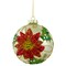 Northlight Sequin 2-D Poinsettia Christmas Glass Ball Ornament - 4" - Gold and Red